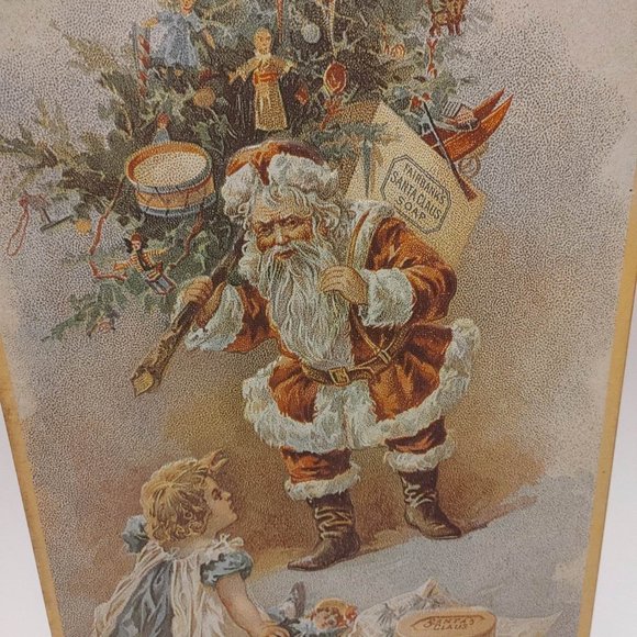 Santa Claus Soap Metal Sign Ad NK. Fairbank Company AAA Sign Co. Retro Repro - Picture 4 of 5